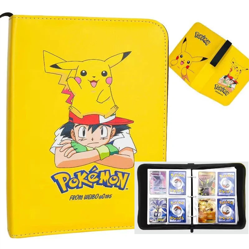 Pokemon Binders 9 Pocket 900 Cards Zipper Toploader Mimikyu Loose Leaf Collectible Card Album Storage Organizer Custom Fans Gift