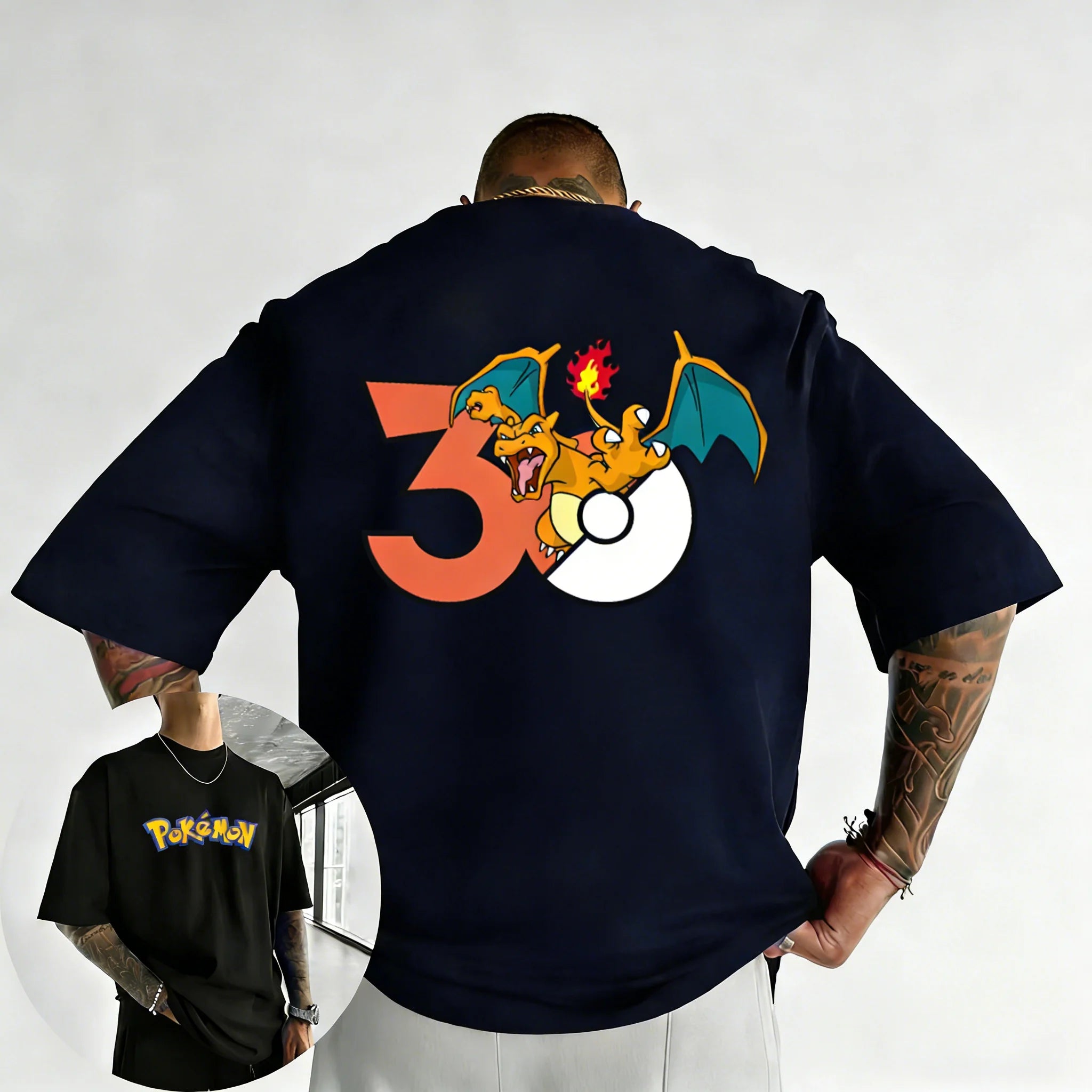 2026 Pokémon 30th Anniversary Men's & Women's Charizard Printed T-shirt