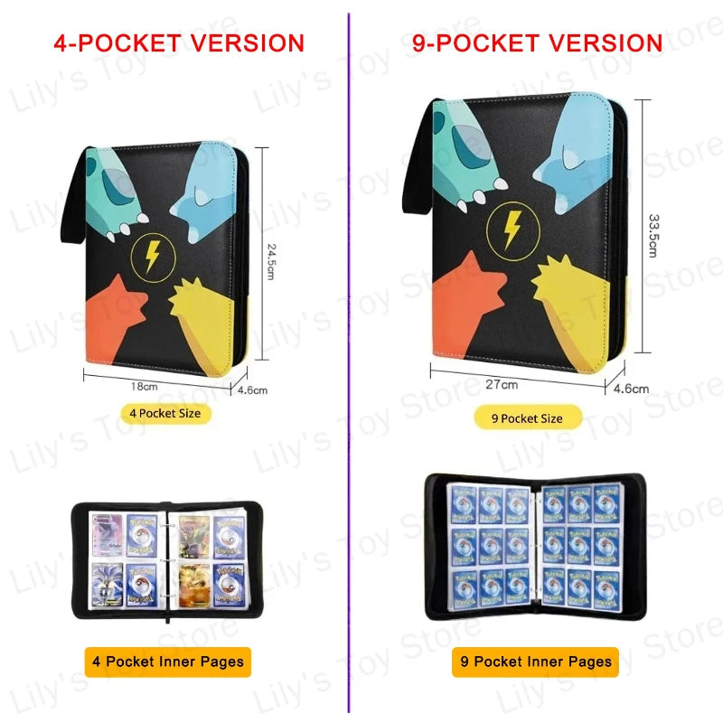 Pokemon Binders 9 Pocket 900 Cards Zipper Toploader Mimikyu Loose Leaf Collectible Card Album Storage Organizer Custom Fans Gift