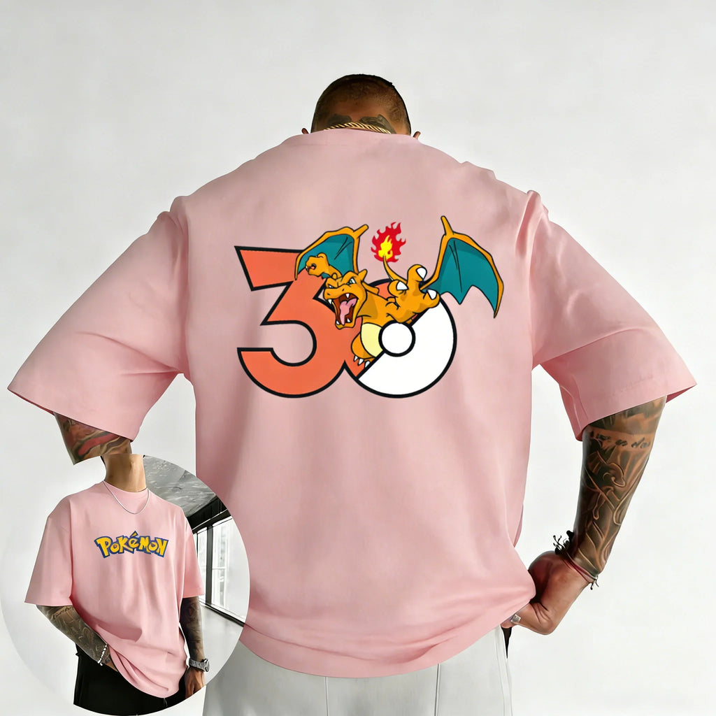 2026 Pokémon 30th Anniversary Men's & Women's Charizard Printed T-shirt