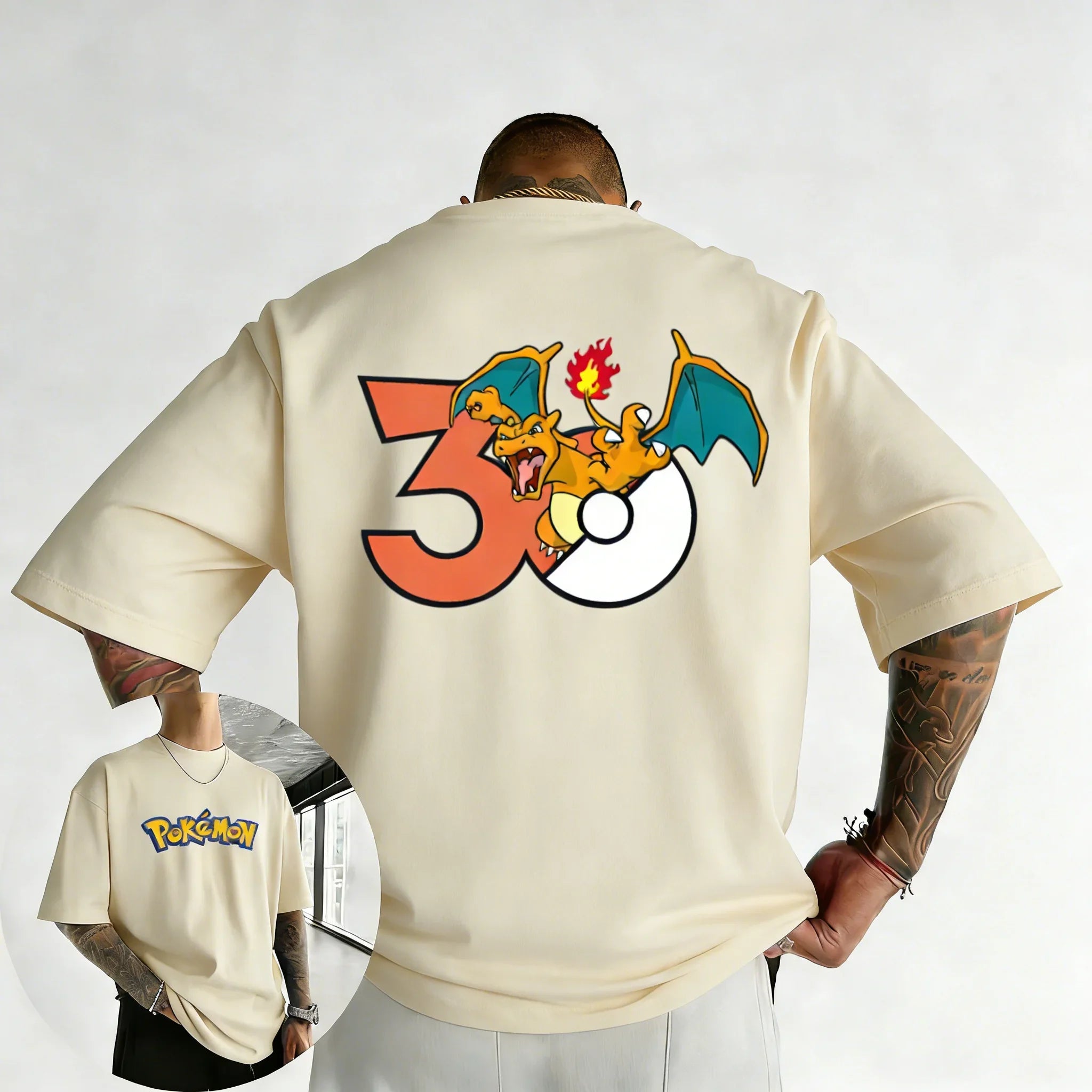 2026 Pokémon 30th Anniversary Men's & Women's Charizard Printed T-shirt
