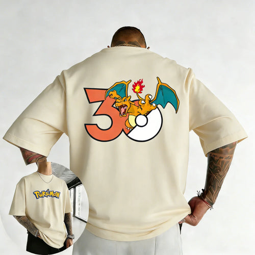 2026 Pokémon 30th Anniversary Men's & Women's Charizard Printed T-shirt