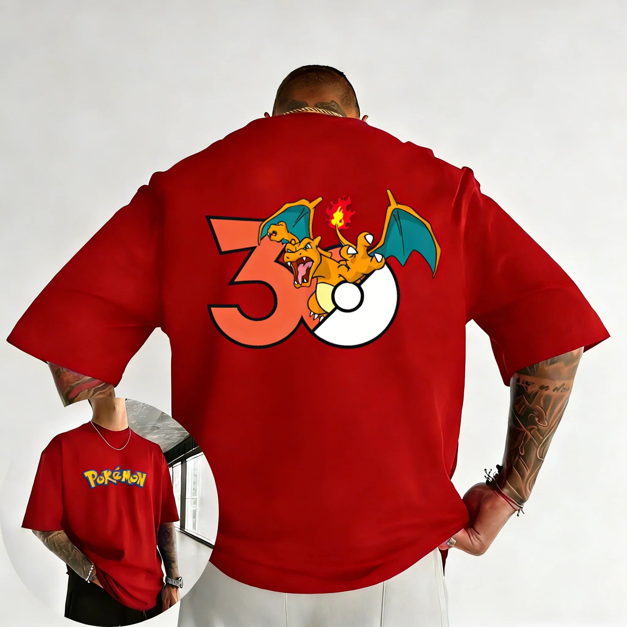 2026 Pokémon 30th Anniversary Men's & Women's Charizard Printed T-shirt