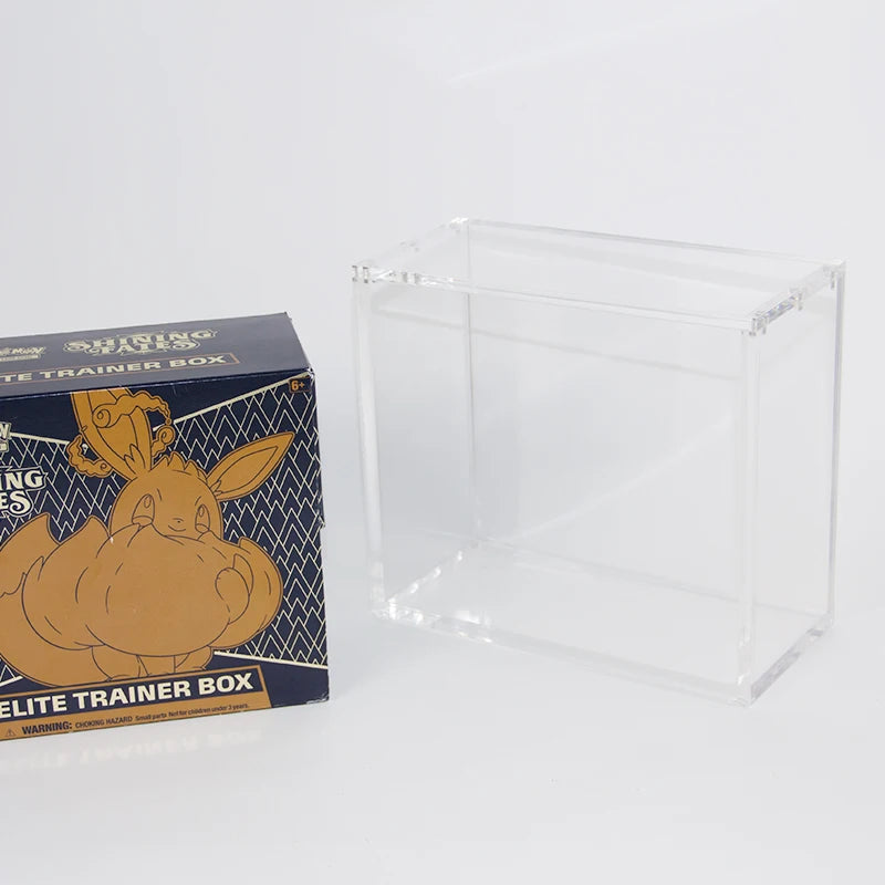 6mm Clear Acrylic Display Case- Elite Trainer Box Protector w/ Magnetic Lid