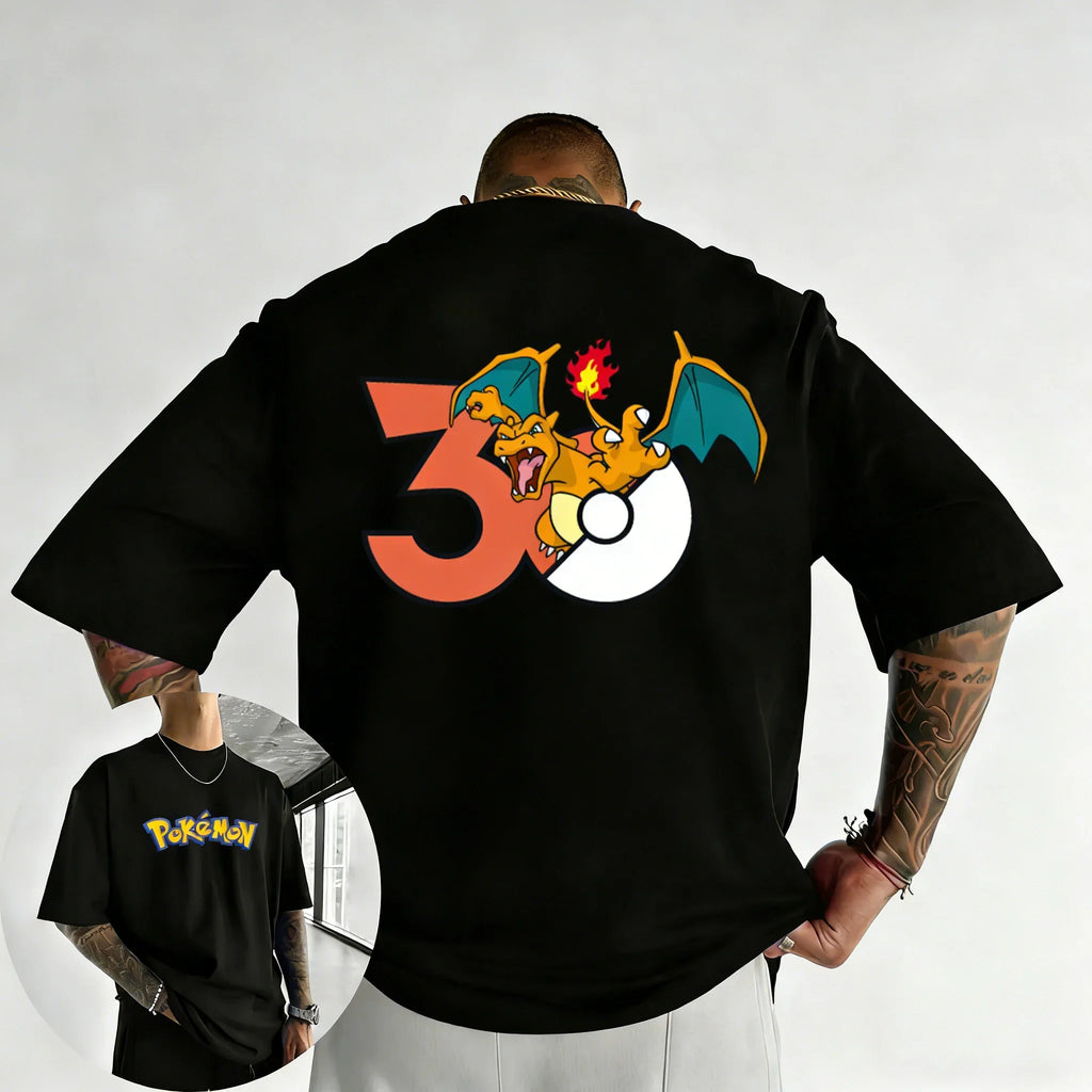 2026 Pokémon 30th Anniversary Men's & Women's Charizard Printed T-shirt
