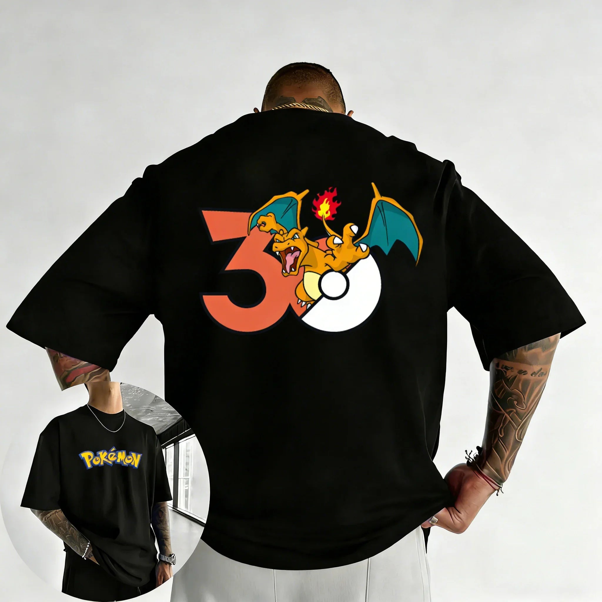 2026 Pokémon 30th Anniversary Men's & Women's Charizard Printed T-shirt