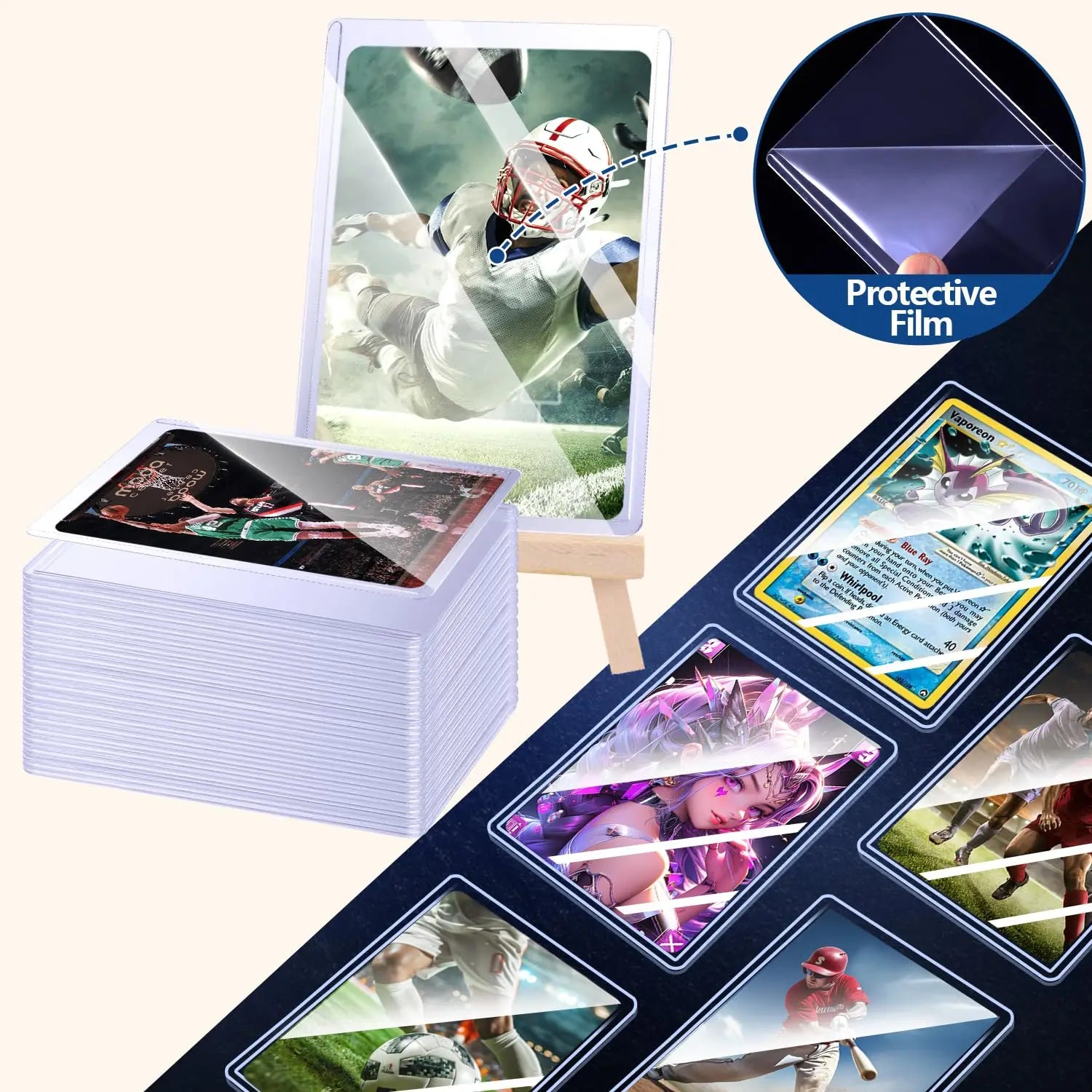 25-100pcs 35PT Top Loader Card Sleeves