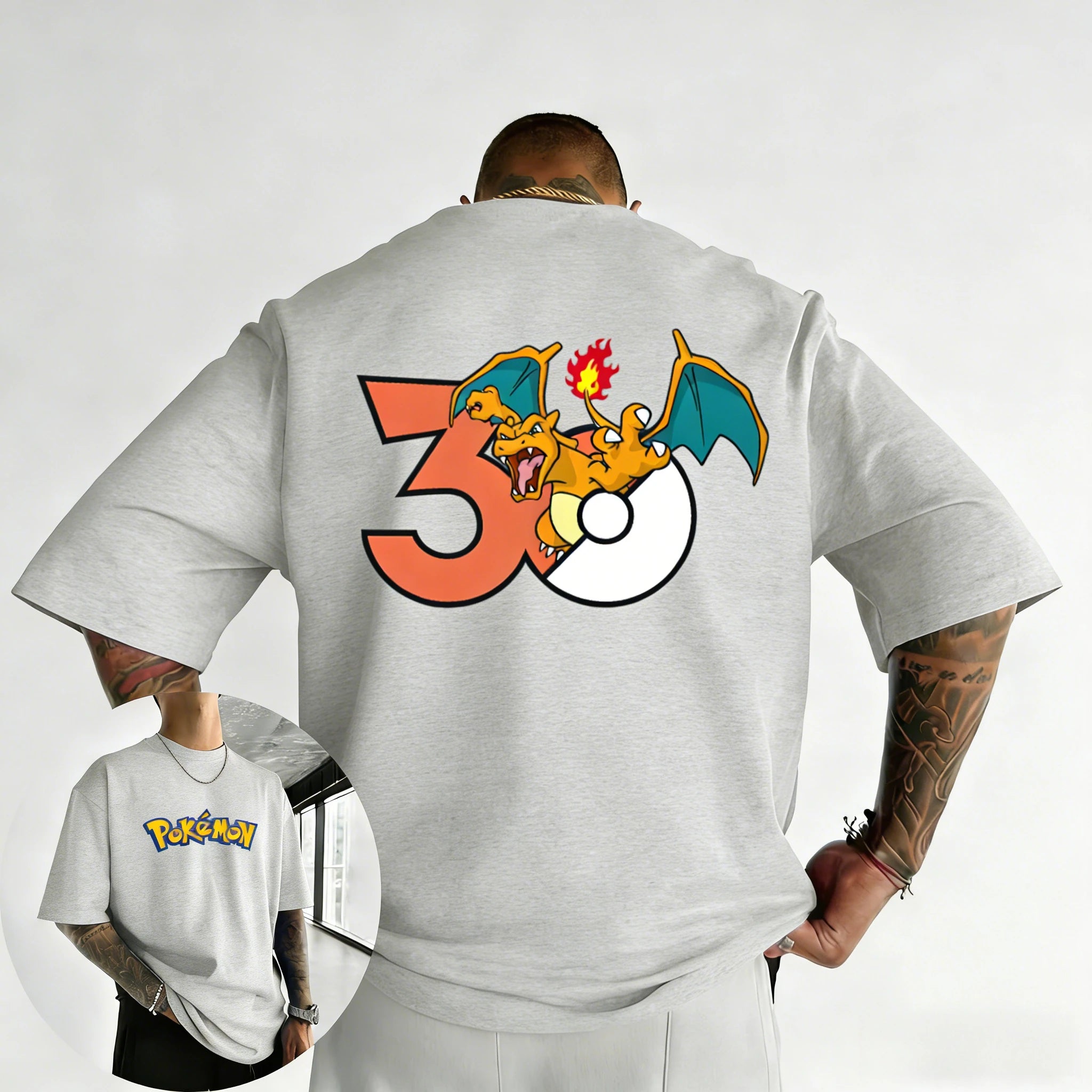 2026 Pokémon 30th Anniversary Men's & Women's Charizard Printed T-shirt