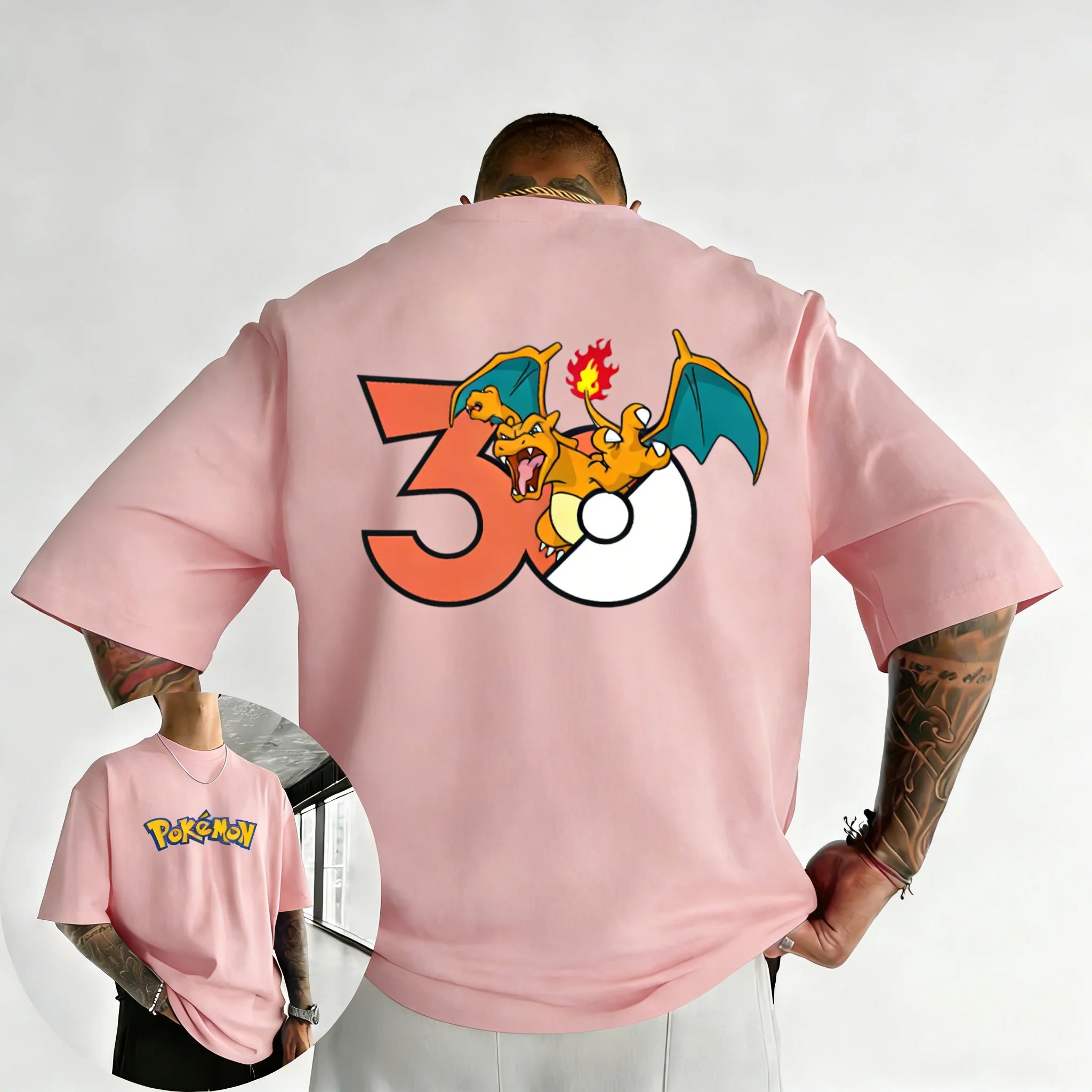 2026 Pokémon 30th Anniversary Men's & Women's Charizard Printed T-shirt