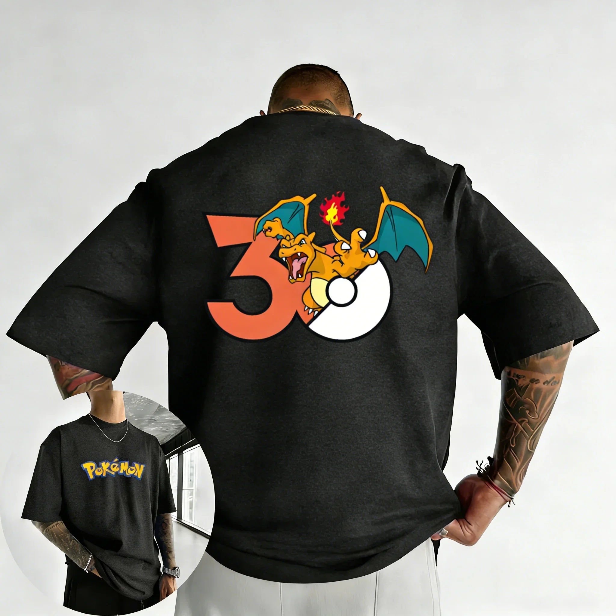 2026 Pokémon 30th Anniversary Men's & Women's Charizard Printed T-shirt