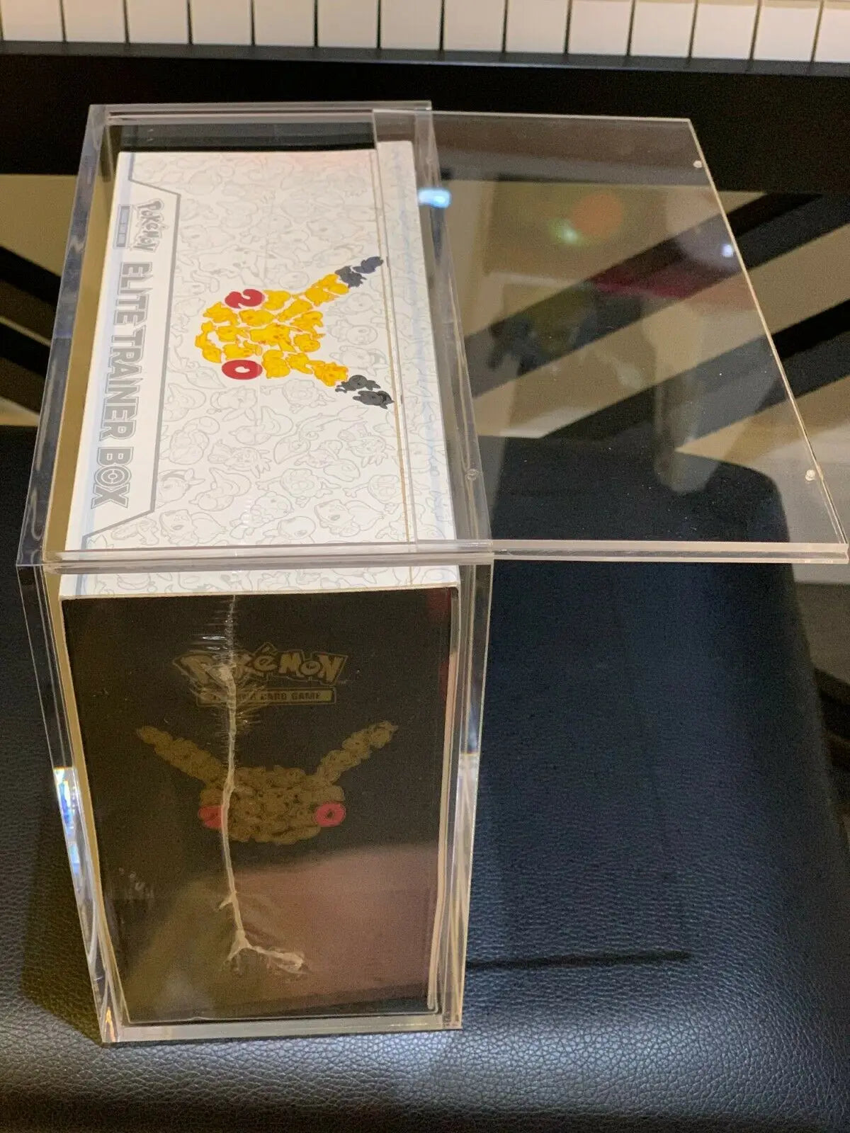 190x170x90mm Clear Elite Trainer Box protector ETB acrylic display case with sliding lid for poke mon elite trainer box cards