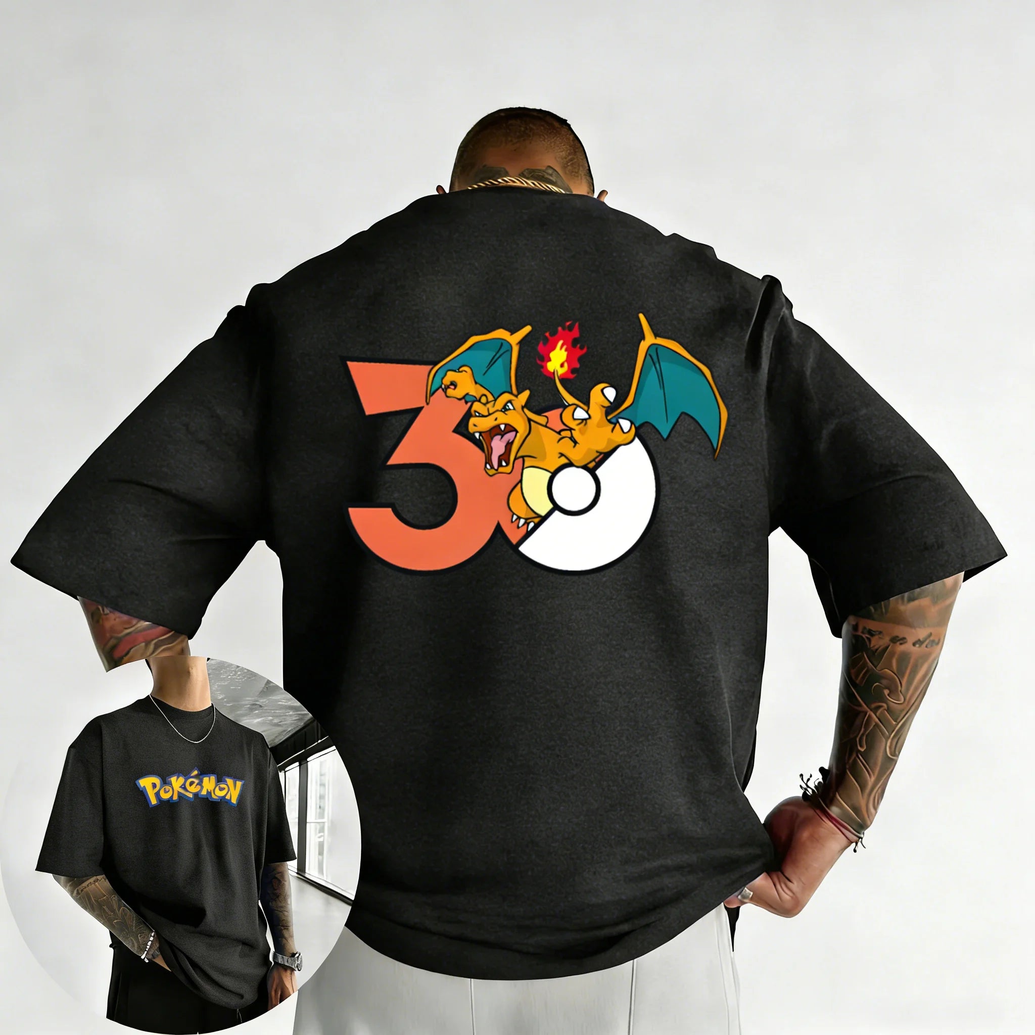 2026 Pokémon 30th Anniversary Men's & Women's Charizard Printed T-shirt