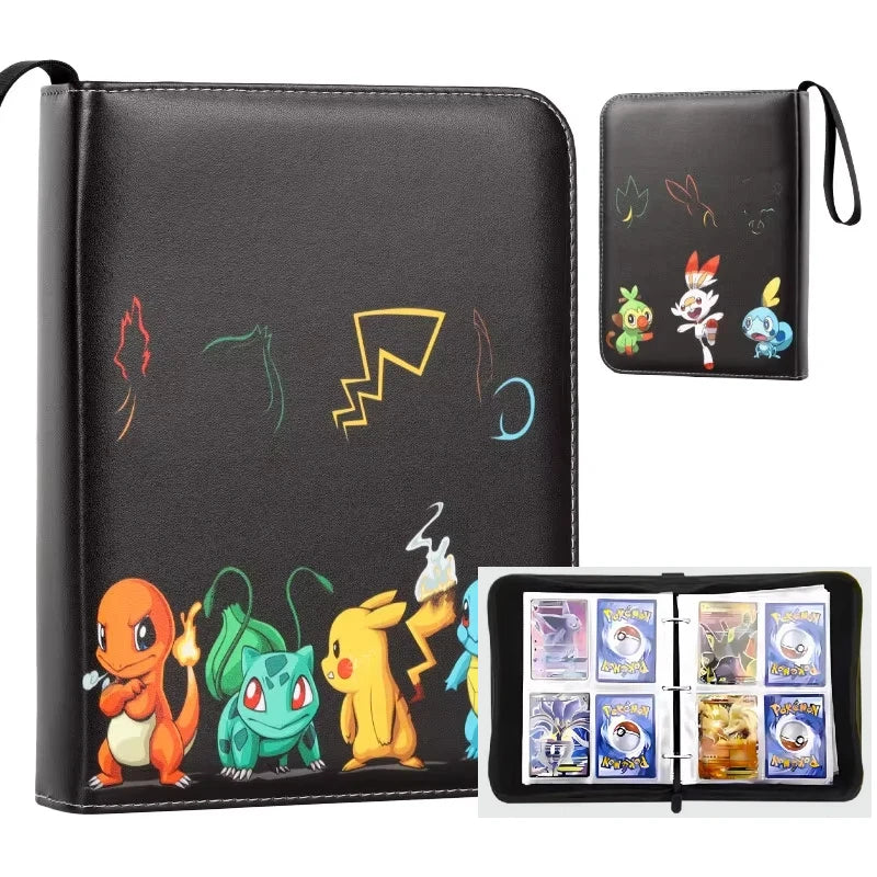 Pokemon Binders 9 Pocket 900 Cards Zipper Toploader Mimikyu Loose Leaf Collectible Card Album Storage Organizer Custom Fans Gift