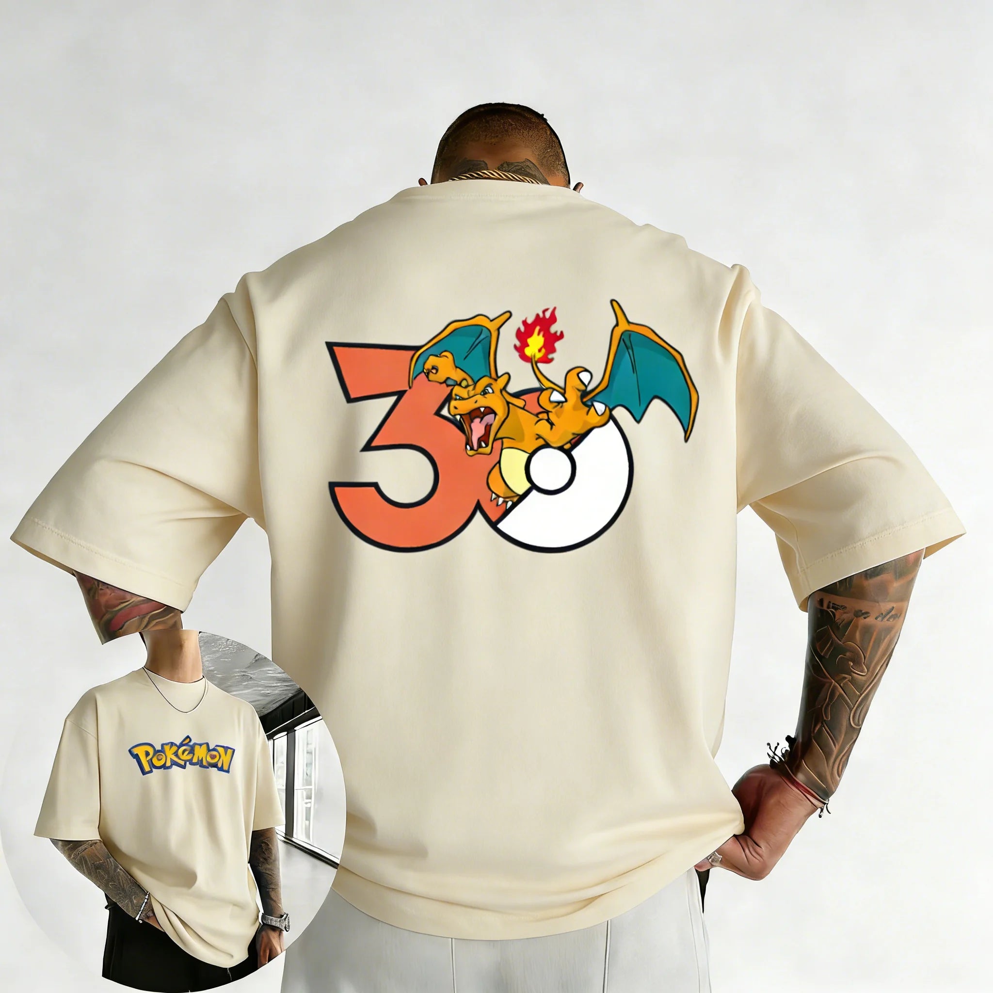 2026 Pokémon 30th Anniversary Men's & Women's Charizard Printed T-shirt