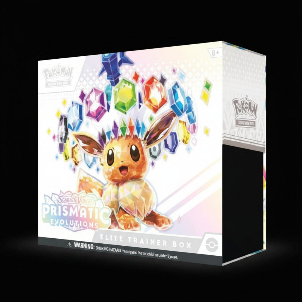 Pokémon TCG: Scarlet & Violet—Prismatic Evolutions Elite Trainer Box. Front