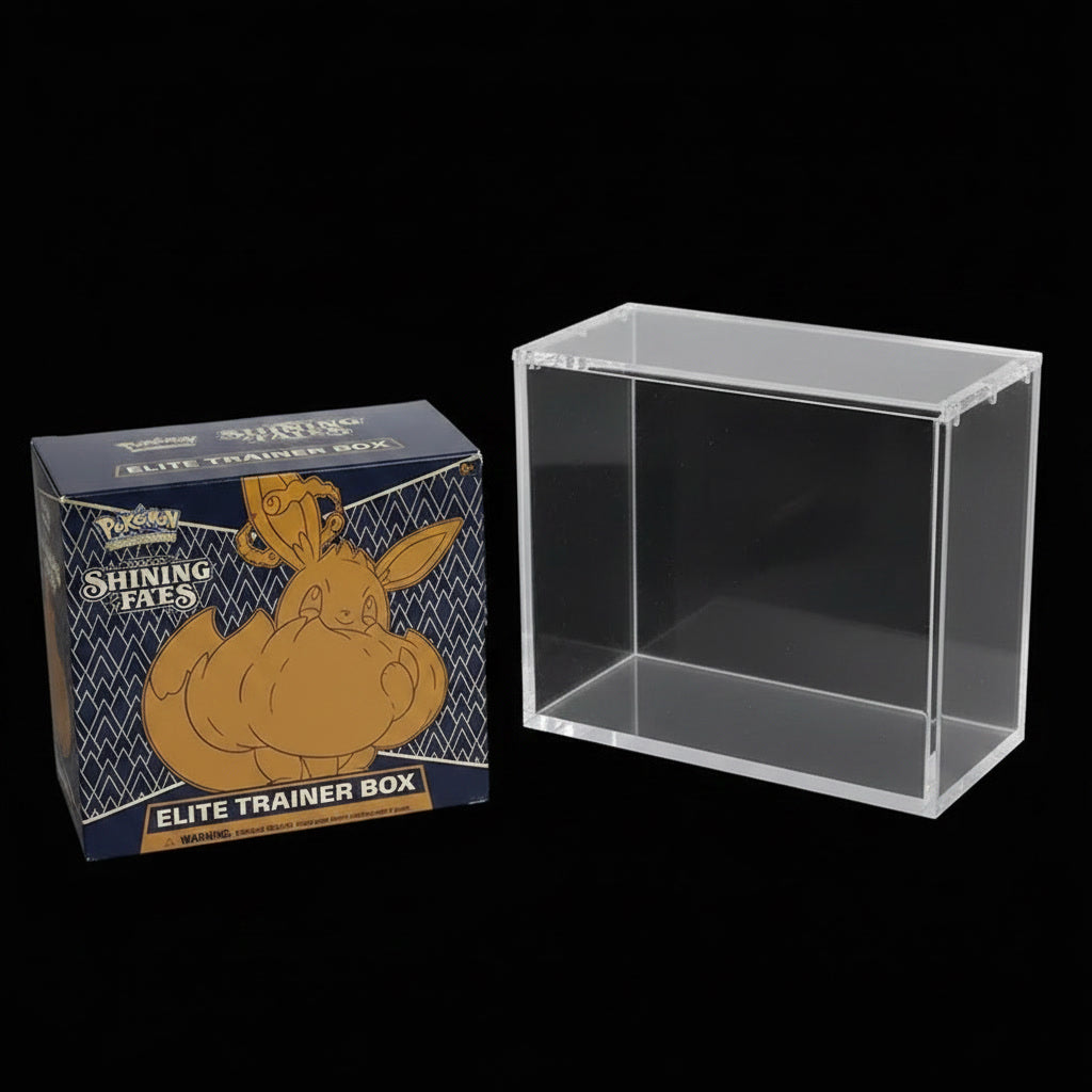 6mm Clear Acrylic Display Case- Elite Trainer Box Protector w/ Magnetic Lid